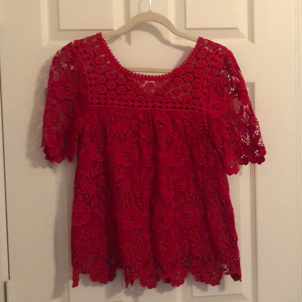 Anthropologie Vanessa Virginia Candace Red Top
